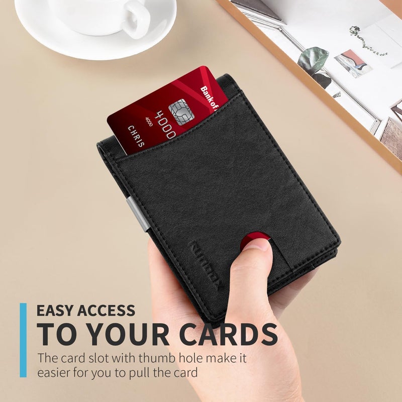 RUNBOX Slim Novelty Wallets for Men RFID Blocking 11 Card Holder Minimalist Small Leather Bifold Men's Front Pocket Wallet Gift Box - Image 5